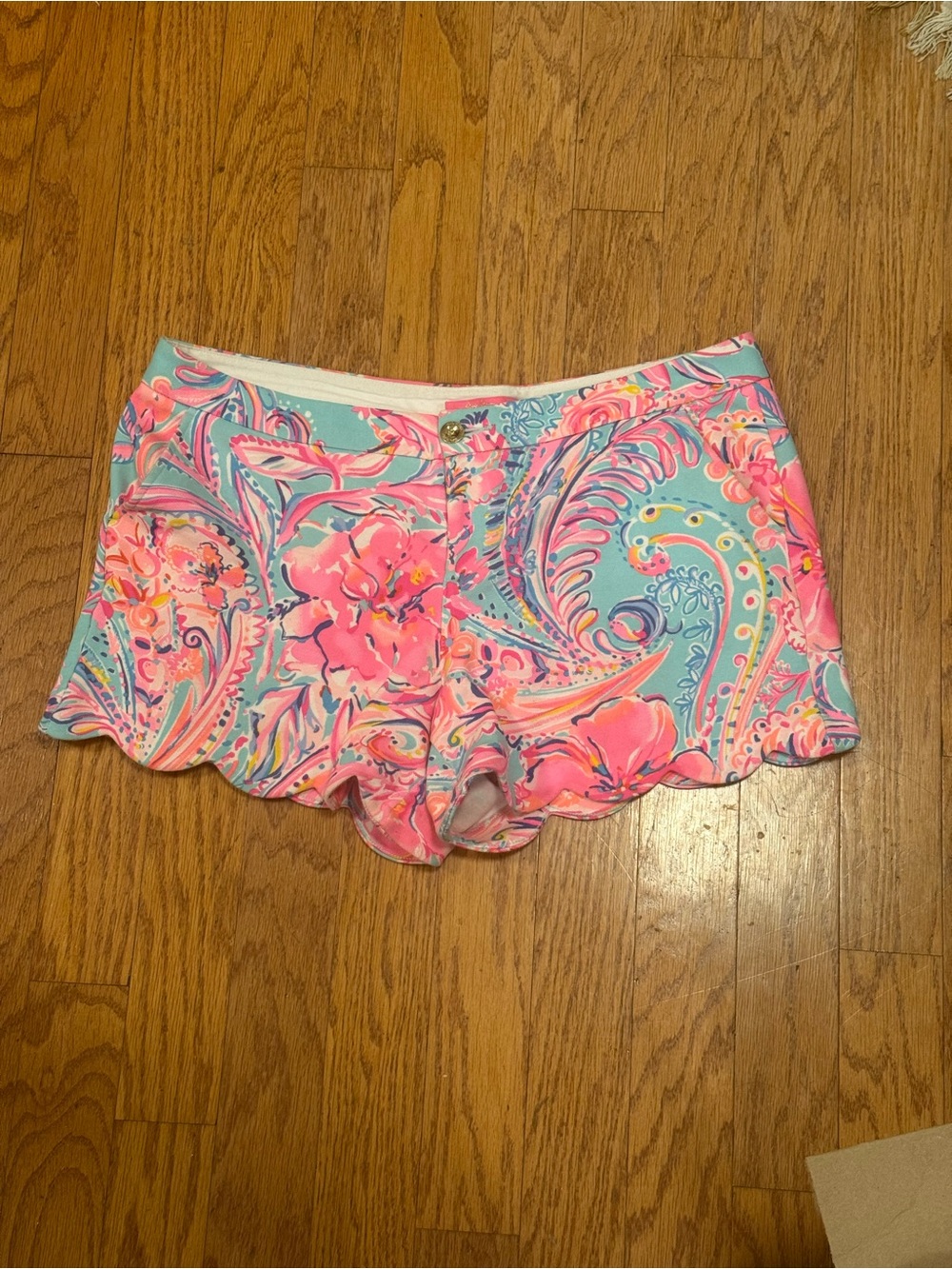 LILLY PULITZER Stretch Twill Buttercup Shorts "Isla de Coco" Size 16 - Picture 6 of 10